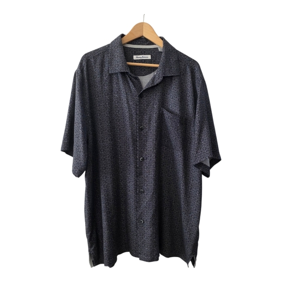 Tommy Bahama Other - Tommy Bahama Silk Button Down Shirt Black Patterned XL